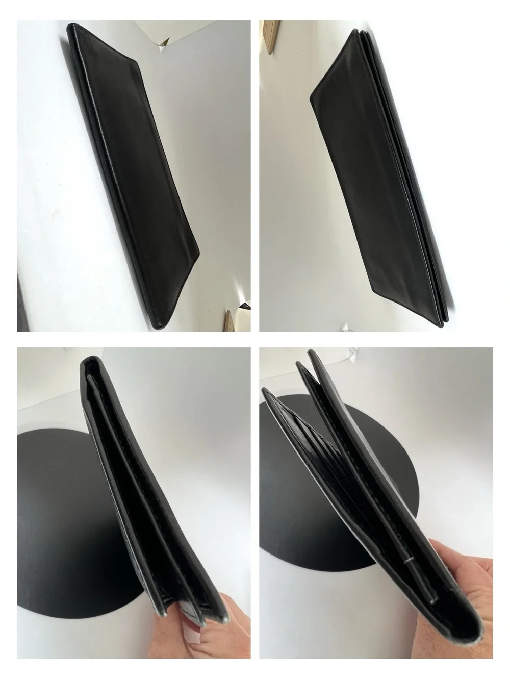 BVLGARI Black Leather Long Bifold Wallet Made in Italy Vintage